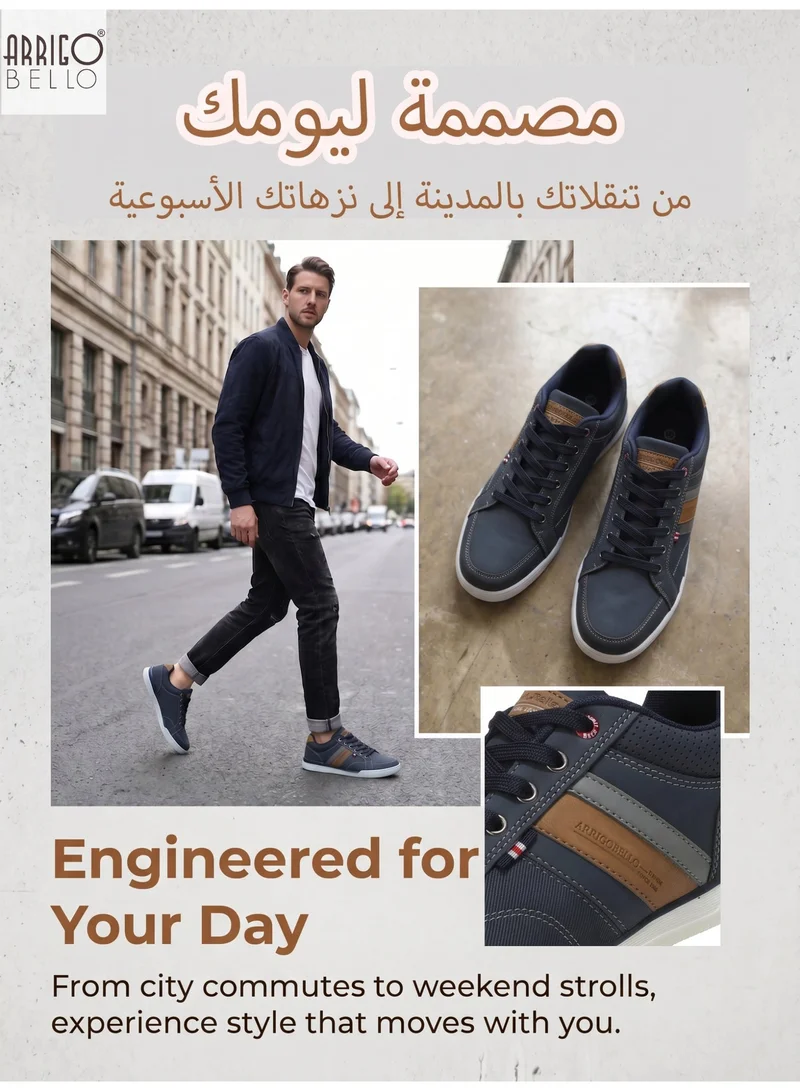 ARRIGO BELLO A1006-2 ARRIGO BELLO Men's Classic Lace-up Shoes Lightweight Color Block Sneakers for Everyday Wear for Men | Best Price UAE