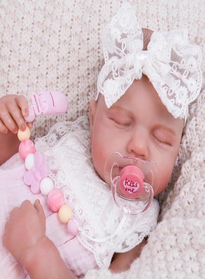 Aori Pacifier Clips for Rebron Baby Dolls Silicone Holders Clips with Magnetic Pacifier -Pink - Image 2