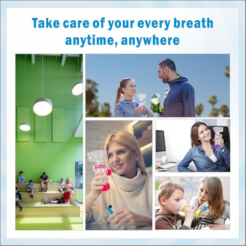 SAWOZU Inhaler Spacer for Kids and Adults Soft Fit Mask Portable and Lightweight Suitable for Home and Travel Nessi OTC Spacer BlueAdult - Image 5