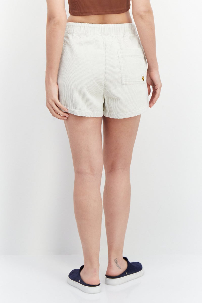 Misfit Women Ribbed Basic Shorts, Off White - Image 4