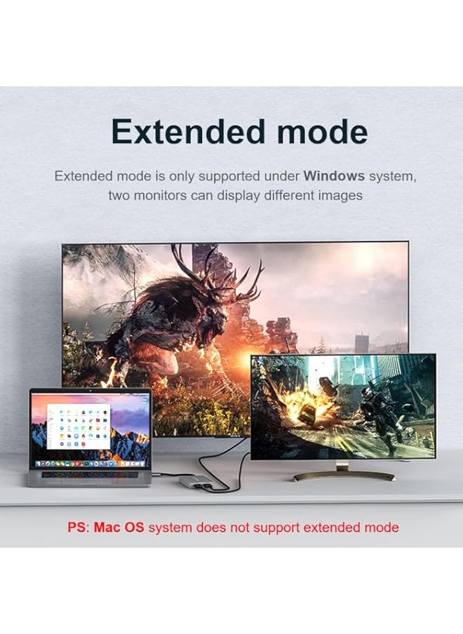 Dp to Dual Displayport Splitter, Dual 4K@60Hz Resolution, Converter Multi-Stream Transport (MST) Hub, DP to 2 Displayport Hub Multi Stream Transport Support 4K Resolution for Windows and Mac System