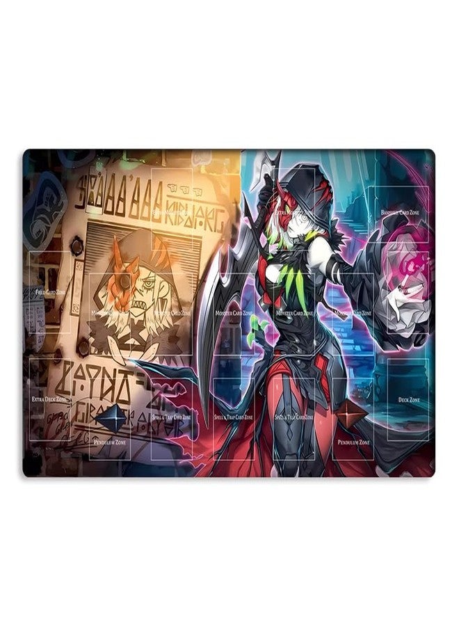 Mlikemat New Mlikemat Playmat Diabellestarr The Dark Witch TCG CCG OCG Trading Card Game Mat with Zones + Free Bag (ZD014-064-A) - Image 1