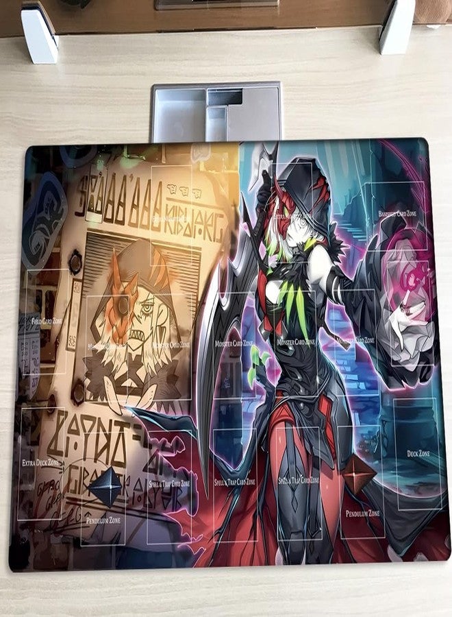 Mlikemat New Mlikemat Playmat Diabellestarr The Dark Witch TCG CCG OCG Trading Card Game Mat with Zones + Free Bag (ZD014-064-A) - Image 2