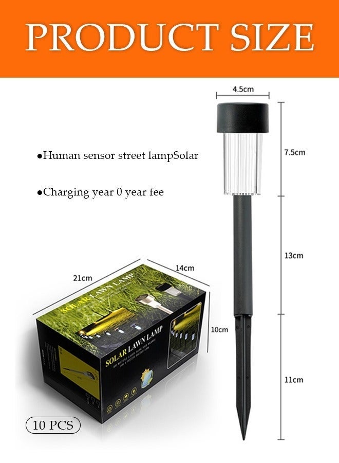 10 Pieces of Solar outdoor lights,LED plastic landscape lights, waterproof, 40mah, suitable for courtyards, parks, gardens, lawns, black - Image 2