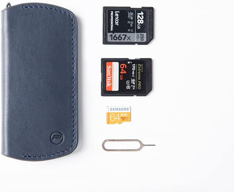PGYTECH Memory Card Wallet Slim Wallet Cow Leather Memory Card Case Cow Leather Card Wallet（Deep Navy） - Image 3