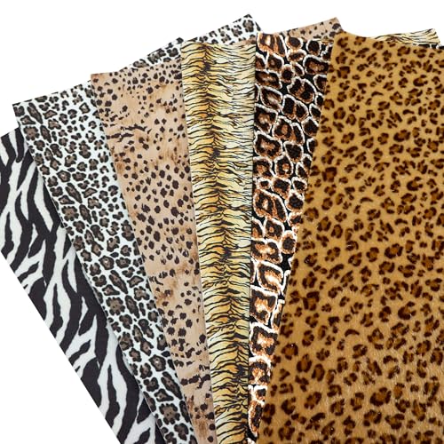 David accessories Metallic Leopard Zebra Pattern Printed Faux Leather Fabric Sheets 6 Pcs 7.7" x 12.9" (20 cm x 33 cm) Include 2 Kinds of Leather Fabric for DIY Bows Earrings (Leopard Printed Set) - Image 5