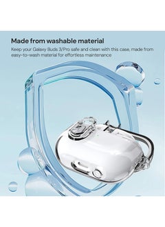 O Ozone Case For Samsung Galaxy Buds3 & Galaxy Buds 3 Pro Case Cover (2024), Clear Lock Clip Shockproof Hard Shell Protection Case with Carabiner  - Image 5