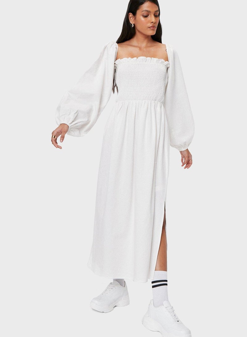 NASTY GAL Smocked Bodice Dress - Image 1