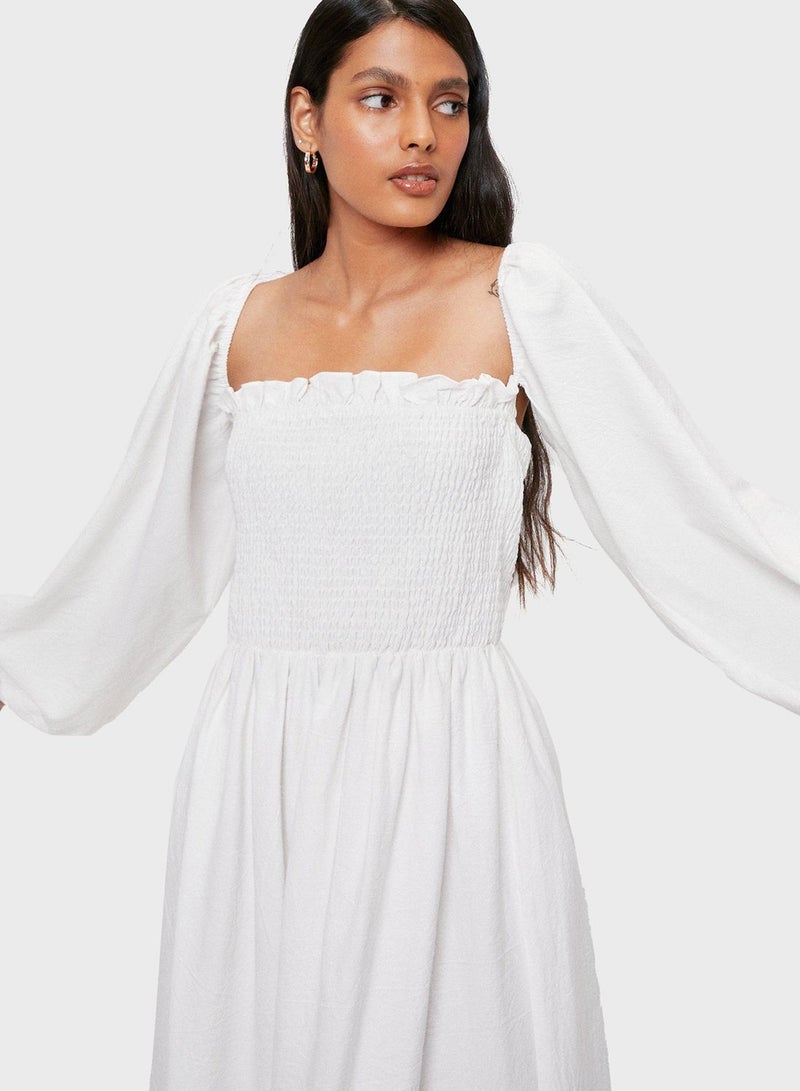 NASTY GAL Smocked Bodice Dress - Image 3