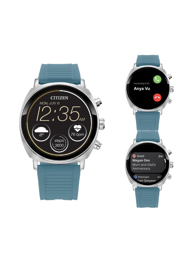 CITIZEN Premium Smartwatch with YouQ App (IBM Watson® AI + NASA Research), Wear OS by Google™, Heart Rate Monitor, Built-In GPS, Fitness Tracker, Amazon Alexa™, iPhone & Android Compatible, IPX6 Water-Resistant - Image 1