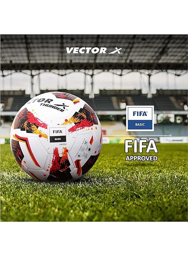 Vector X Thunder FIFA Basic Football | Size 5 | Machine Stitched | Training | Match | Sports | Playing | Practice | Soccer Ball  - Image 4
