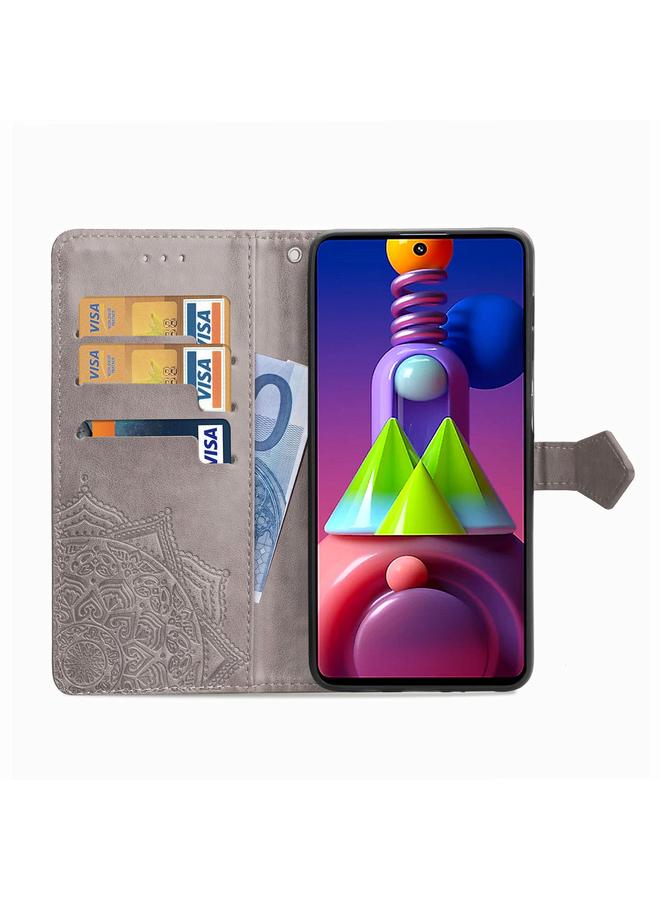 Zaboon Case For Galaxy M51 Mandala Flower Embossed Horizontal Flip Leather Case with Bracket / Card Slot / Wallet / Lanyard - Image 4