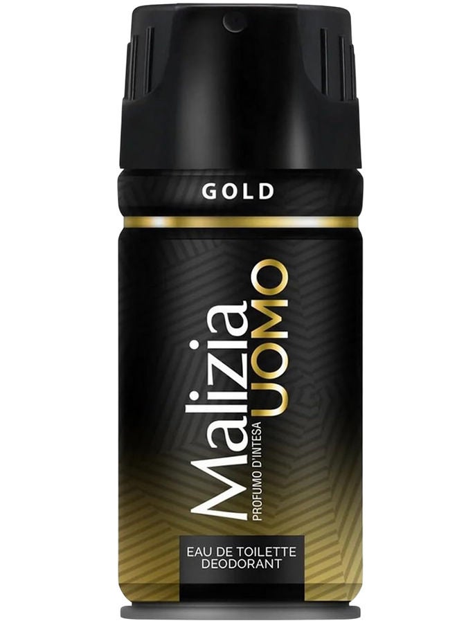 Malizia Uomo Deodorant Gold 150ml - Image 1