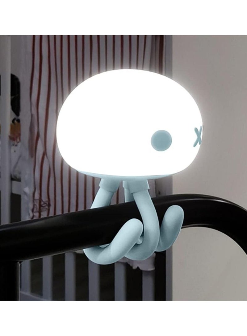 LED Night Lamp Creative Cute Jellyfish Light Baby Kid Bedroom Sleep Eye Care Atmosphere Silicone Night Light Touch Sensor Lights - Image 1