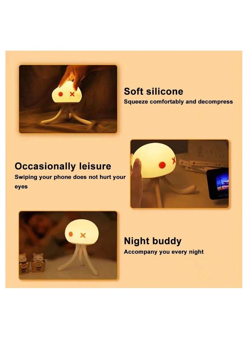 LED Night Lamp Creative Cute Jellyfish Light Baby Kid Bedroom Sleep Eye Care Atmosphere Silicone Night Light Touch Sensor Lights - Image 5