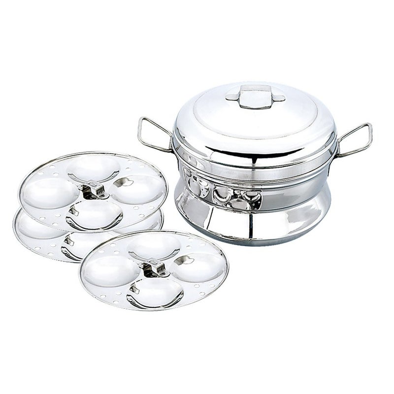 Expresso Stainless Steel Small Induction Base Idly Maker Pot (12 Idlies)