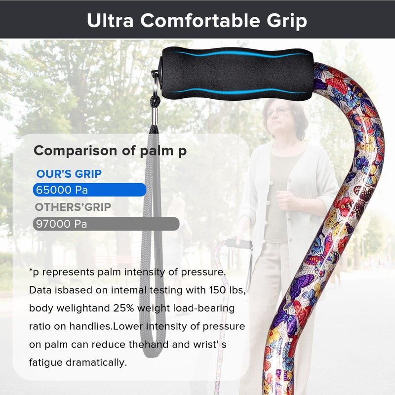 LIXIANG Elegant Walking Cane for Women, Foldable & Adjustable Cane for Seniors with Self-Standing Tip | Lightweight Mobility Aid for Stability & Balance Support - Image 5