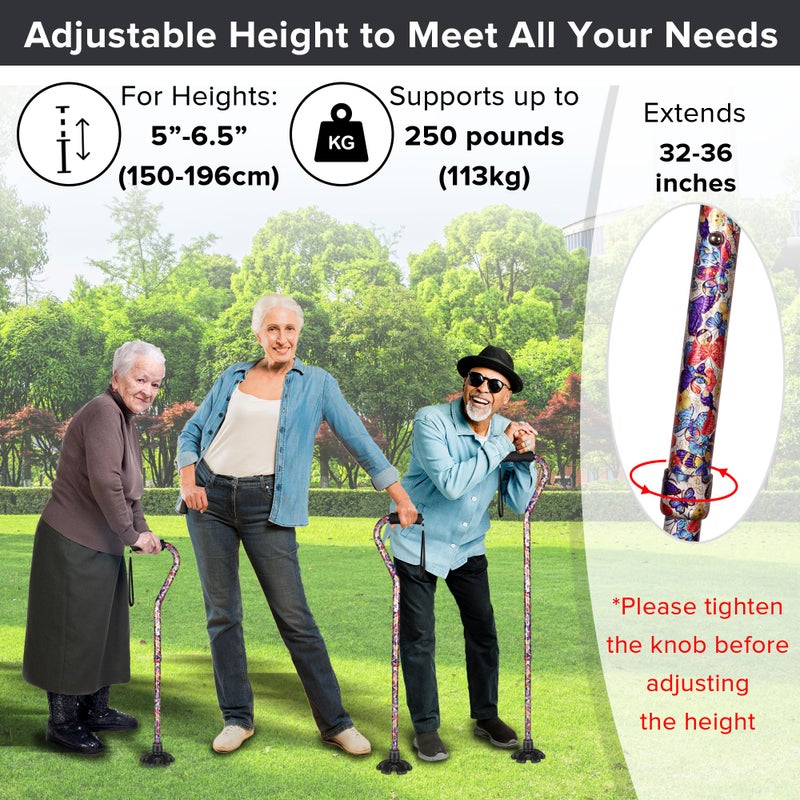 LIXIANG Elegant Walking Cane for Women, Foldable & Adjustable Cane for Seniors with Self-Standing Tip | Lightweight Mobility Aid for Stability & Balance Support - Image 4