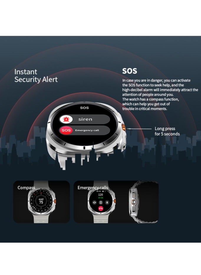 AROAQ W7 AI Smart Watch Ultra, Rugged Design IP68 Waterproof Blood Oxygen Monitoring Watch, Amoled Screen Display Sleep Monitoring Fitness Watch With 100 Plus Exercise Modes, (White) - Image 5