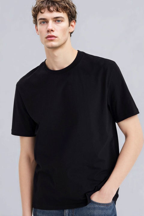 Black Man 100% Cotton Basic T-shirt Casual