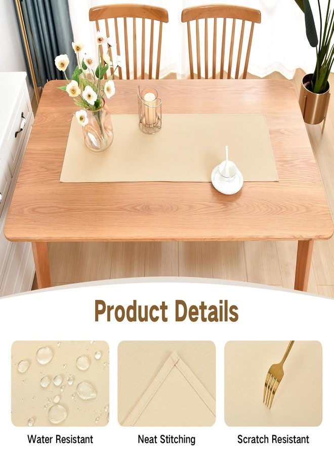 Nacuci Farmhouse Rustic Table Runner Beige Faux Linen Table Runners Water Resistant Short Table Runner 36 inches for Living Room Dresser Bedroom Kitchen Dining Party 13x36 Inch - Image 3