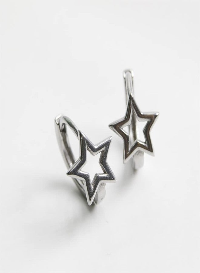 Izpack Hollow Star Tiny Hoop Earrings for Women Men 316L Surgical Stainless Steel Cartilage Small Huggie Hoops Earring Piercing Cuffs Minimalist Good Luck Jewelry Gifts - Image 5