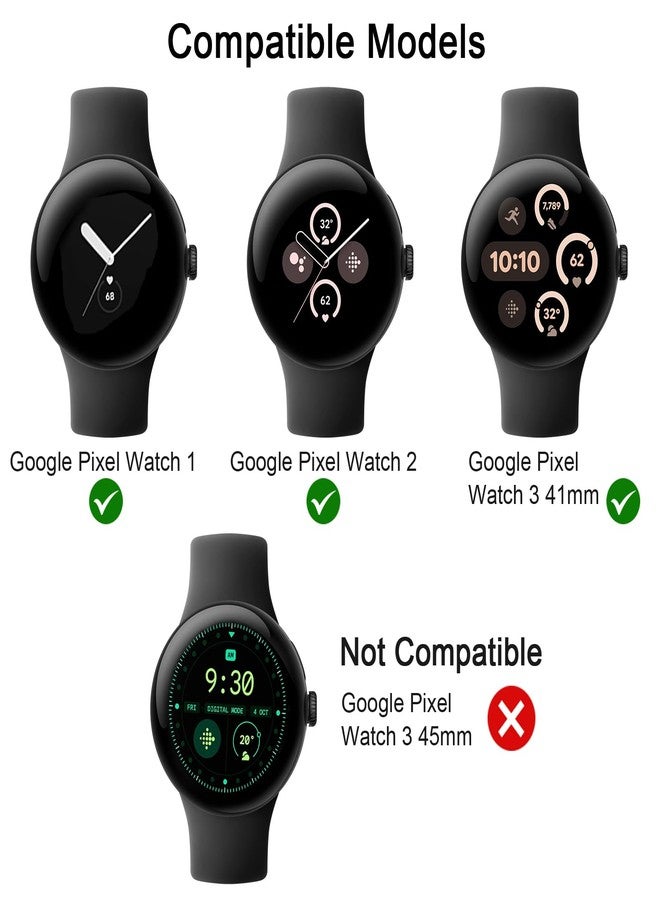 توبفيت مجموعة من 3 أحزمة Tobfit متوافقة مع ساعة Google Pixel Watch 3 مقاس 41 مم / 2/1، حزام رياضي بديل من السيليكون للنساء والرجال - Image 4