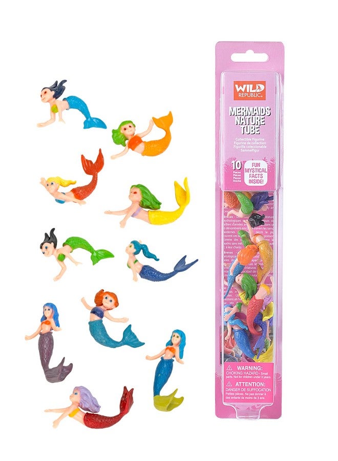 Wild Republic Mermaid Figurines Tube, Mermaid toys, Underwater, Sirens, Kids Gifts, 10-Piece - Image 1
