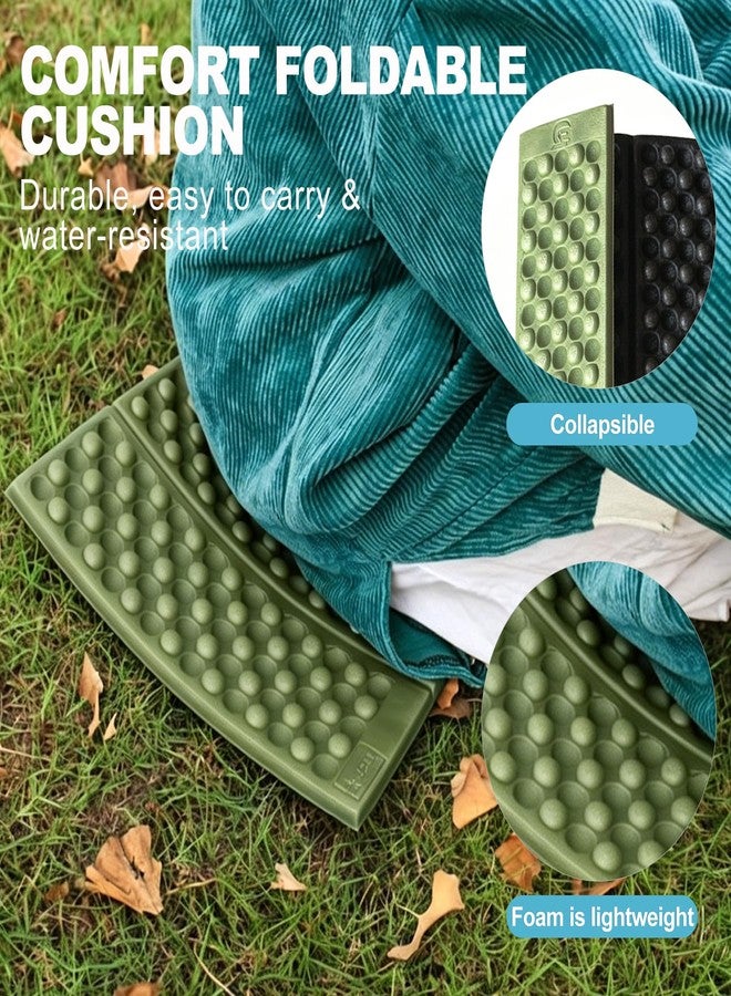 CoguZed Ultralight Foam Sit Pad Folding Hiking Seat Pad Portable Waterproof Camping Sitting Compact Backpacking Cushion for Adults and Outdoor Travel Green - Image 2