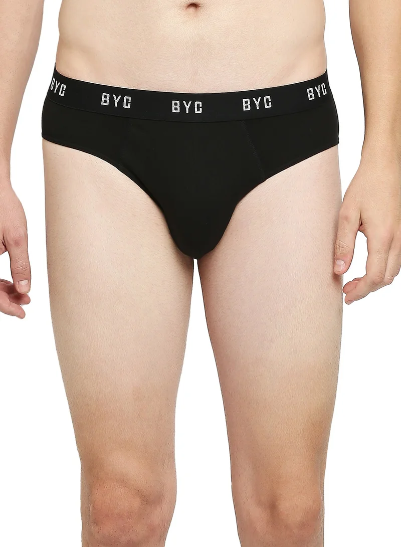 BYC MEN'S COTTON BRIEF (PACK OF 3) - BLACK