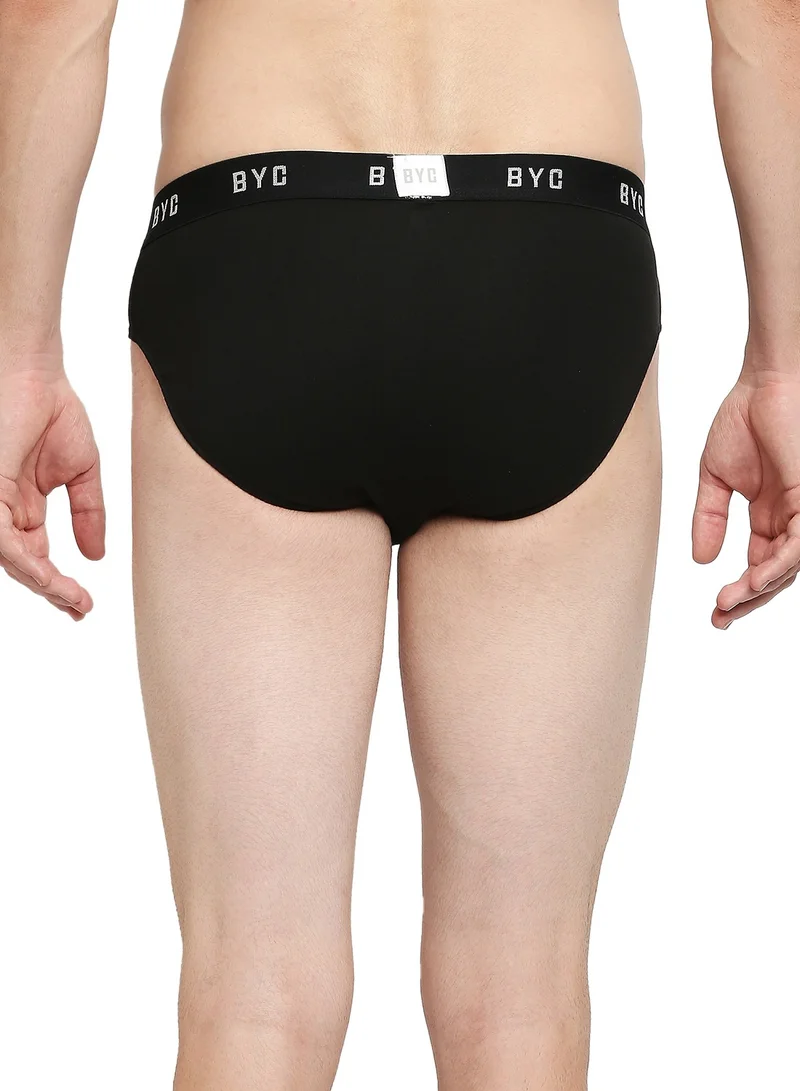 BYC MEN'S COTTON BRIEF (PACK OF 3) - BLACK