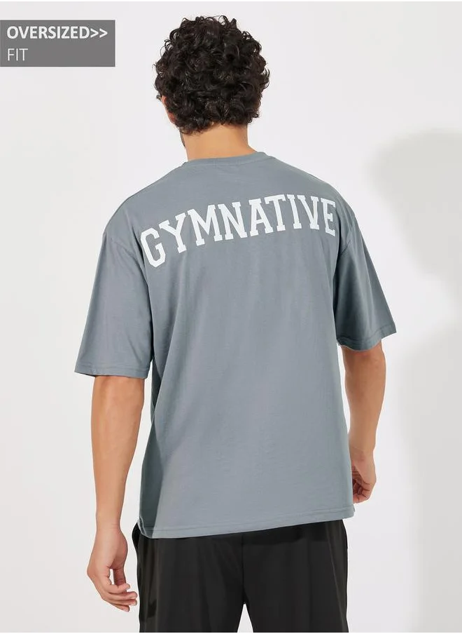 Styli Oversized Back Slogan Workout T-Shirt