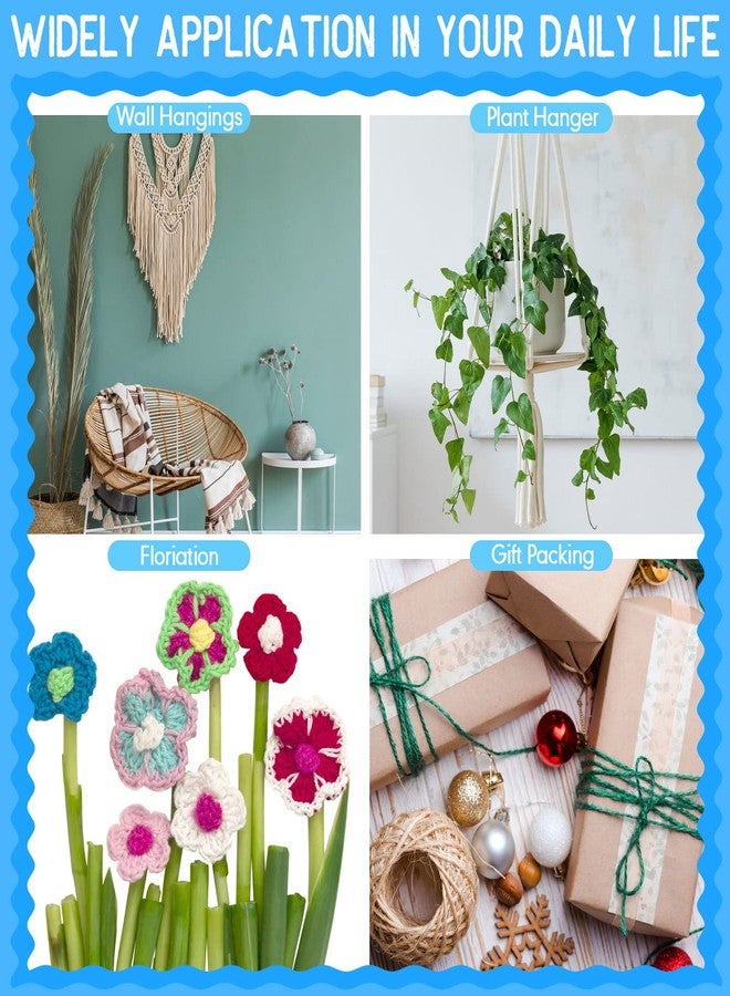 Kenning 32 Rolls Macrame Cord 4 Strand 3 MM x 1760 Yards Natural Cotton Rope Bulk Colored Cotton Craft Cord DIY Twine Colorful Macrame String for Knitting Gift Wrapping Wall Hanging(Colorful) - Image 5