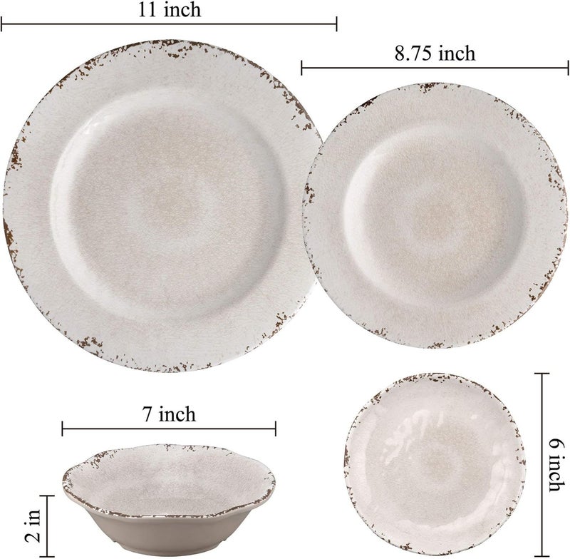 UP أطباق حلوى دائرية صغيرة من ميلامين UPware بتصميم متشقق، أطباق تقديم للوجبات الخفيفة والأطباق الجانبية، كريمة، 6 إنش، مجموعة من 4 - Image 5