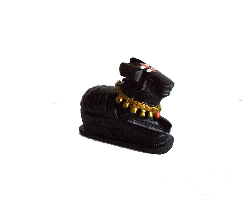 TEJ GIFTS Nandi Idol, Handcrafted Matt Finish Shiva's Cow Statue for Temple Puja & Home, Nandi Pindi Showpiece, Ideal Gift Item for Housewarming Black (Small) - Image 2