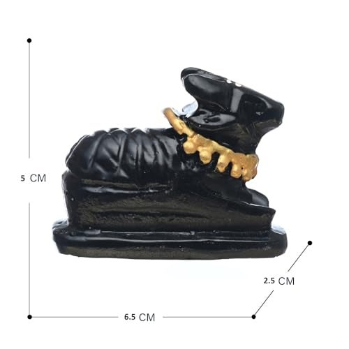 TEJ GIFTS Nandi Idol, Handcrafted Matt Finish Shiva's Cow Statue for Temple Puja & Home, Nandi Pindi Showpiece, Ideal Gift Item for Housewarming Black (Small) - Image 5