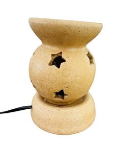 PROSPERRO LUMO PROSPERRO LUMO by Parkash Candles Ceramic Electric Aroma Diffuser Oil Burner I Aroma Burner Oil Diffuser I Oil Warmer Lamp Round Shape for Home Fragrance Beige  - Image 2