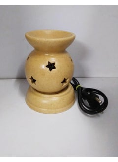 PROSPERRO LUMO PROSPERRO LUMO by Parkash Candles Ceramic Electric Aroma Diffuser Oil Burner I Aroma Burner Oil Diffuser I Oil Warmer Lamp Round Shape for Home Fragrance Beige  - Image 1