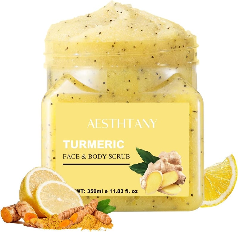 OKADY Turmeric Body ScrubBody Exfoliator ScrubLighten HyperpigmentationRemove Skin Keratin and OilMay Help Improve Skin RoughnessBody Skin Care 350ML
