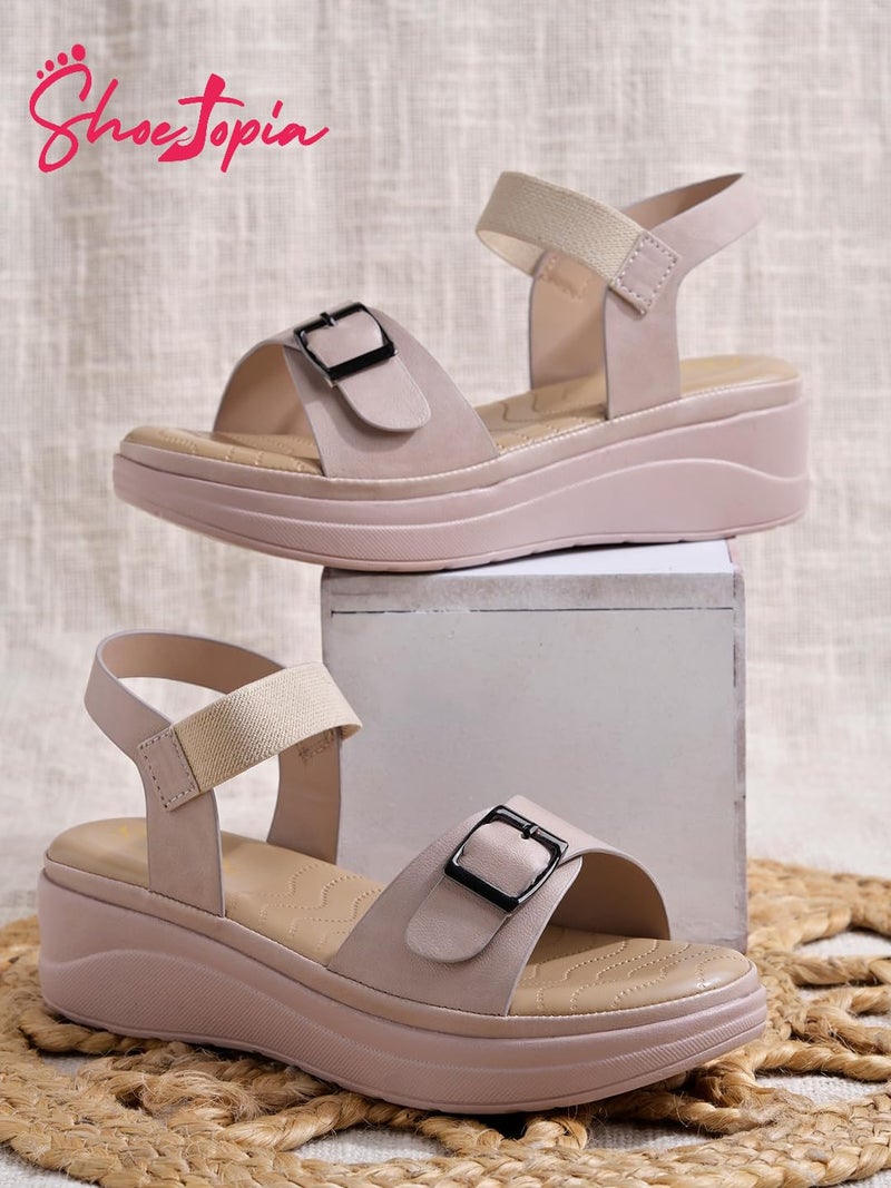 Shoetopia صندل نسائي ذو كعب من شوتوبيا SND-2078-7 أطفال المملكة المتحدة (SND-2078-كريم)-EU40 - Image 5