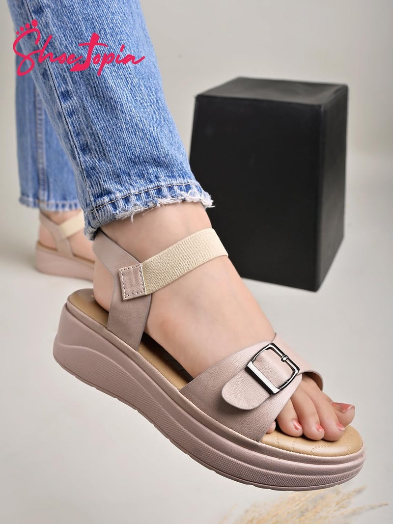 Shoetopia صندل نسائي ذو كعب من شوتوبيا SND-2078-7 أطفال المملكة المتحدة (SND-2078-كريم)-EU40 - Image 4