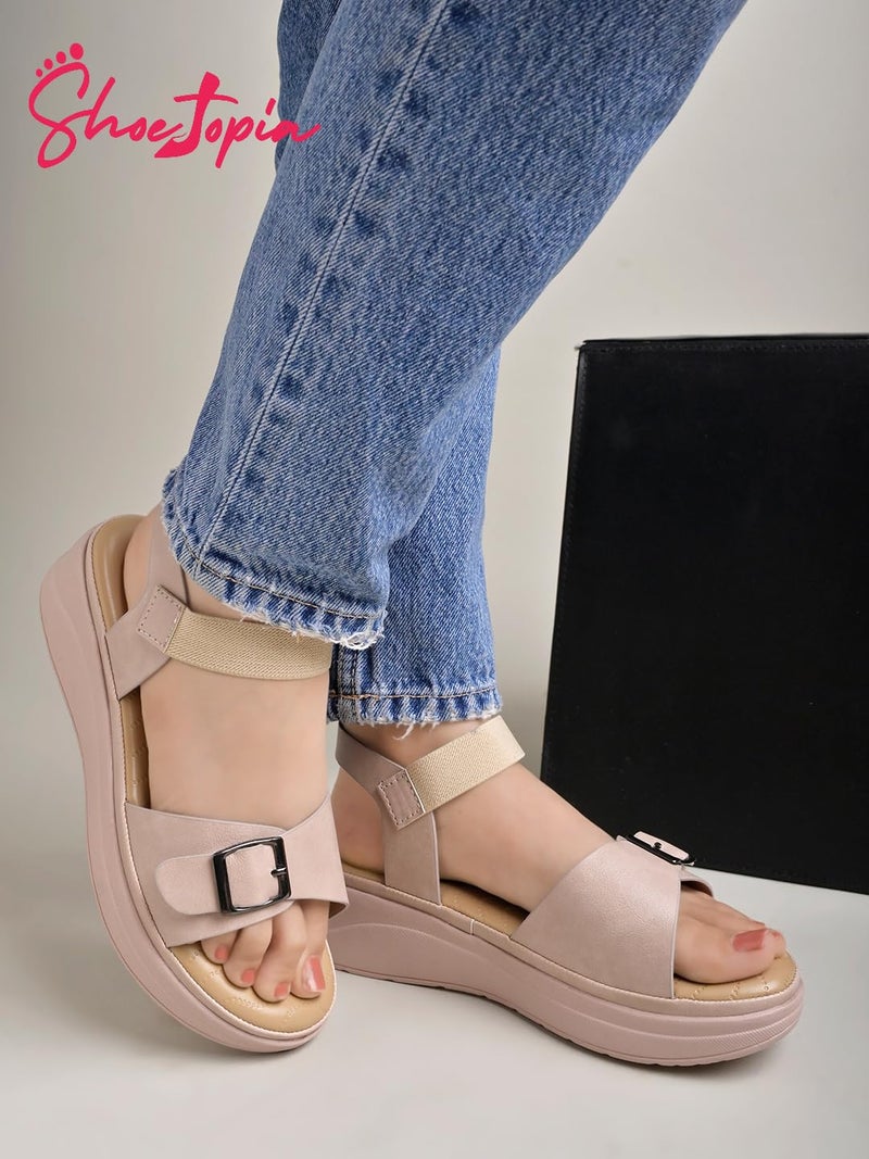 Shoetopia صندل نسائي ذو كعب من شوتوبيا SND-2078-7 أطفال المملكة المتحدة (SND-2078-كريم)-EU40 - Image 3