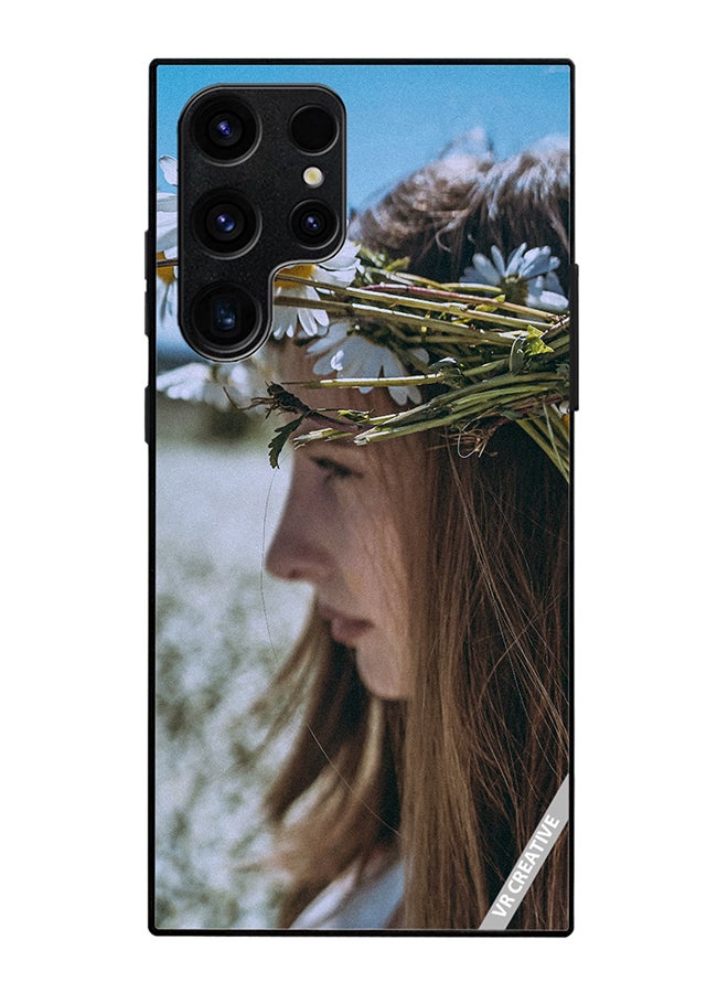 Protective Case Cover For Samsung Galaxy S25 Ultra Girl With Flower Crown Design Multicolour