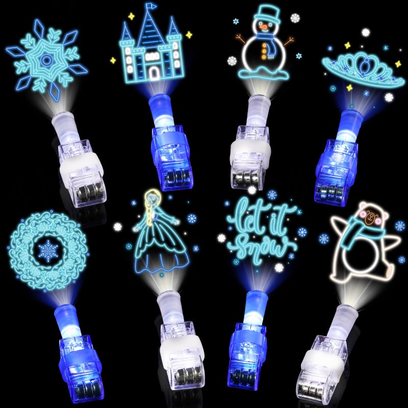 Sauyoza 36 Pack Frozen Party Favors LED Finger Lights for Girls Ice Princess Snow Theme Goodie Bag Stuffers Classroom Treasure Box Prizes Glow in the Dark Winter Party Supplies - Image 3