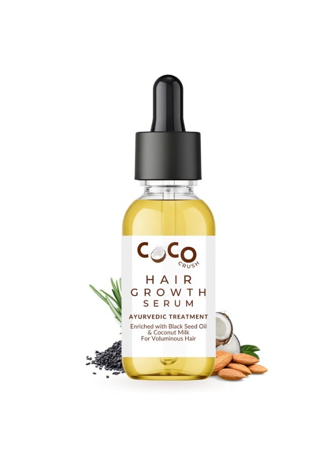 COCO CRUSH Ayurvedic Hair Growth Serum | Stops Hair Loss & Promotes Natural Hair Growth | 100% Natural for Conditioning, Nourishment, Shine & Volume (15 ml) - Image 1