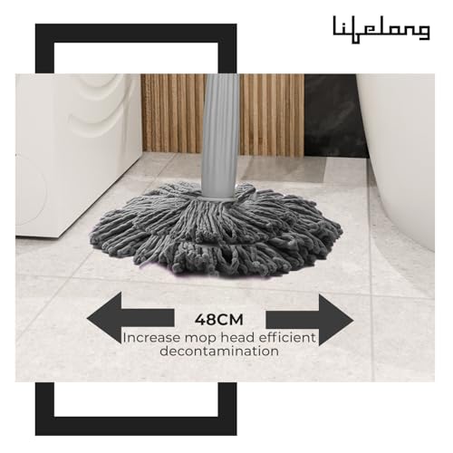 Lifelong Self-Wringing Mop with Microfiber Strands for Cleaning Floor | Moppers for Floor Cleaning | Mopping Stick | Twist Mop with Self-Squeezer for Home | Ideal for All Type of Floors (LLETM09) - Image 4