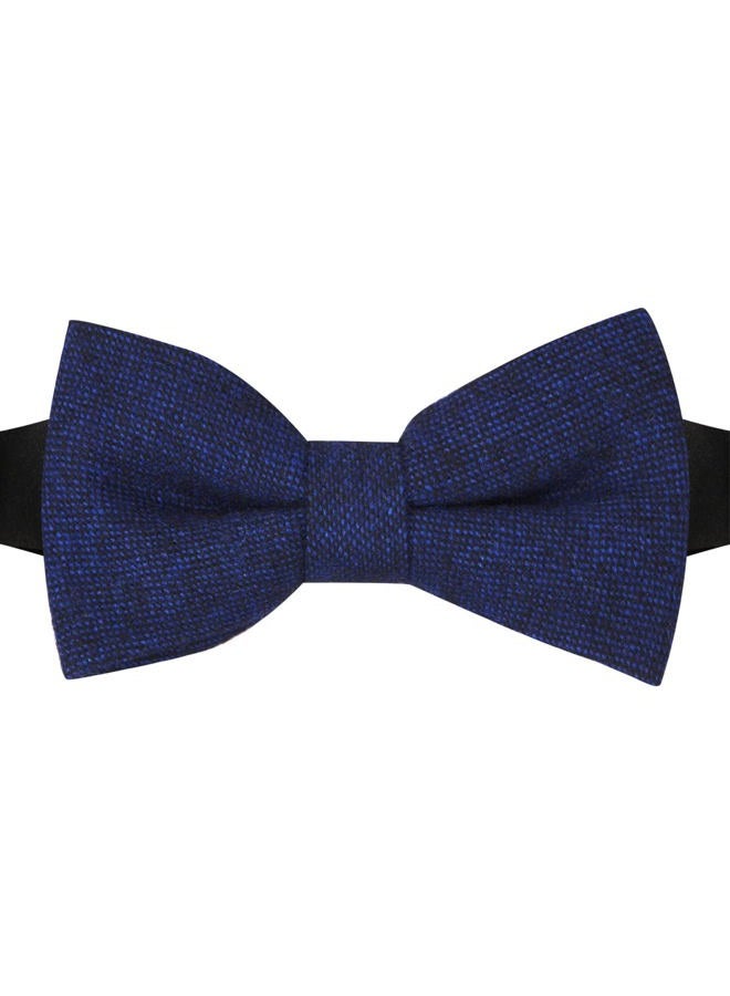 King & Priory Highland Weave Dark Sapphire Blue Bow Tie - Image 2