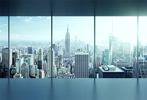 AOFOTO 10x7ft Business Office Sash Window Backdrop French Window Photography Background Casement Work Modern City Building New York Skyscraper Photo Studio Props Success Job Woman Man Vinyl Wallpaper - Image 2