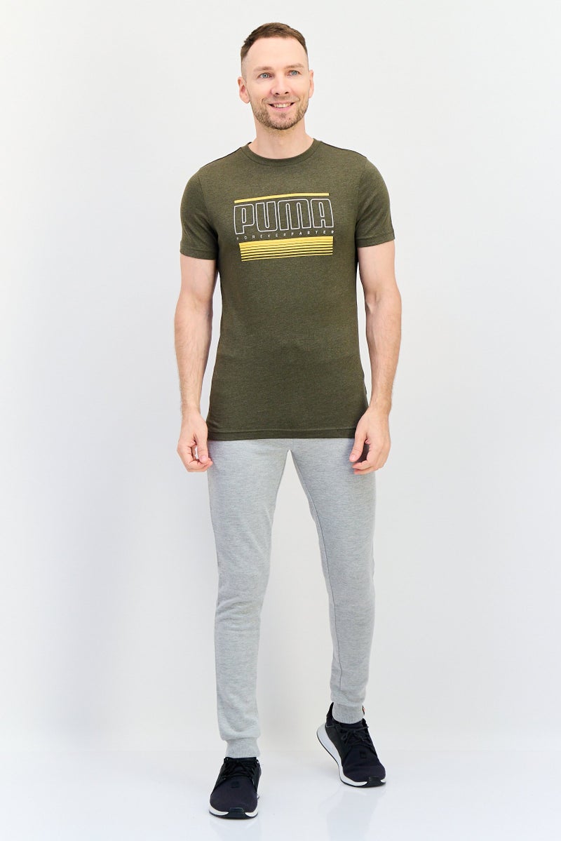 PUMA تي شيرت رياضي للرجال بأكمام قصيرة مناسب في الهواء الطلق، زيتوني داكن - Image 4