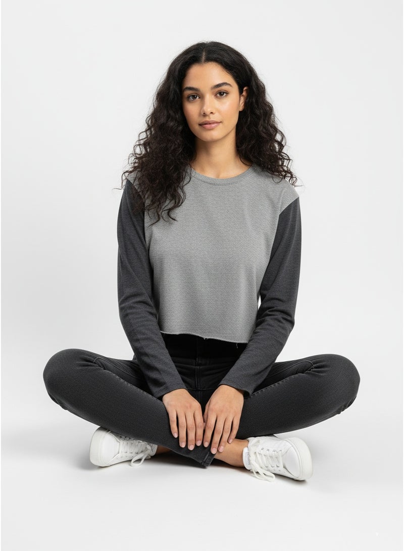 Tally Weijl Women’s Grey Crop Top – Casual Stretch Fit Short Sleeve Stylish Summer Top - Image 4